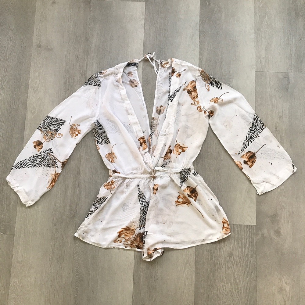 WE ARE HANDSOME SWIM COVER UP ROMPER WOMENS XS/S